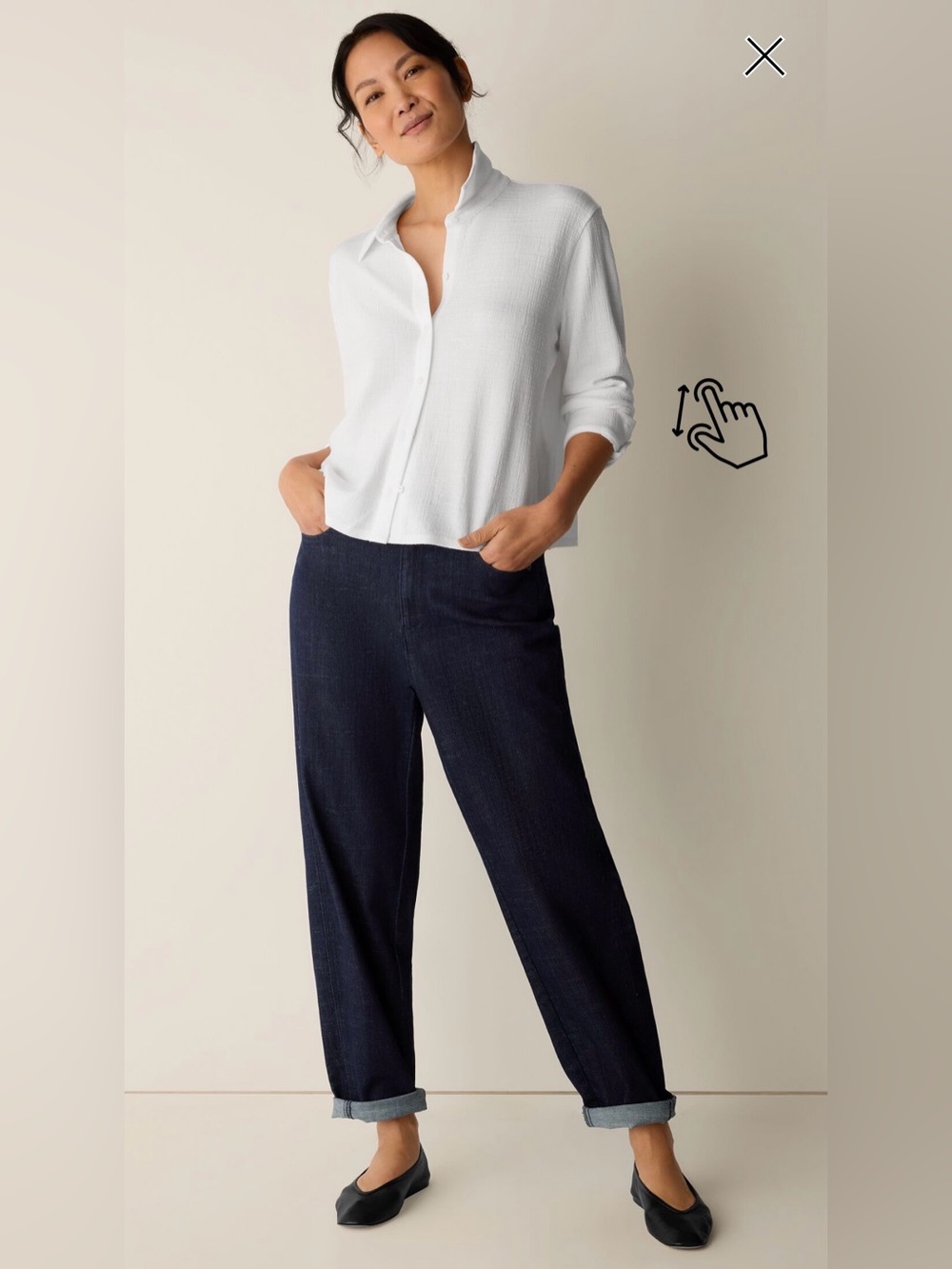 Eileen Fisher Dark Navy Relaxed Fit Jeans